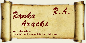 Ranko Aracki vizit kartica
